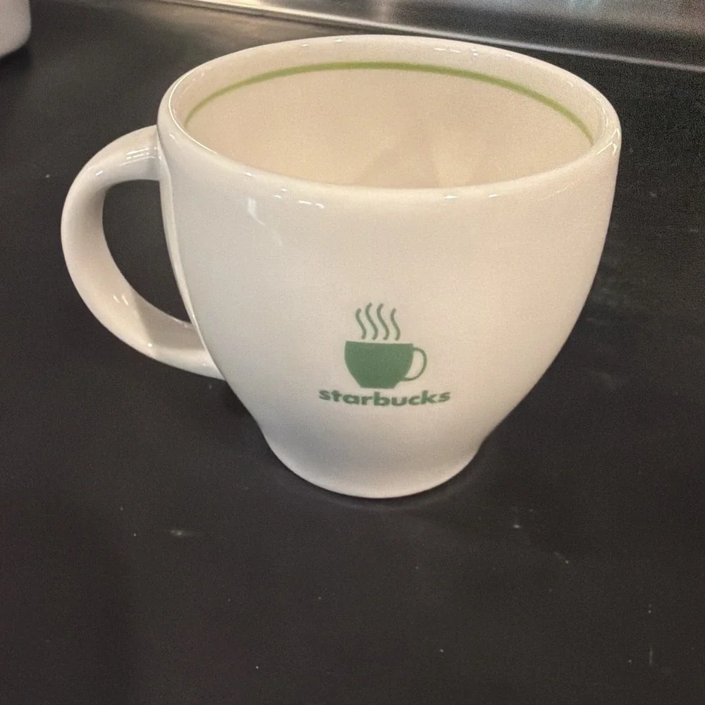 Starbucks Barista 2003 Green‎ White Espresso  Coffee Cup Mug 8oz limited edition